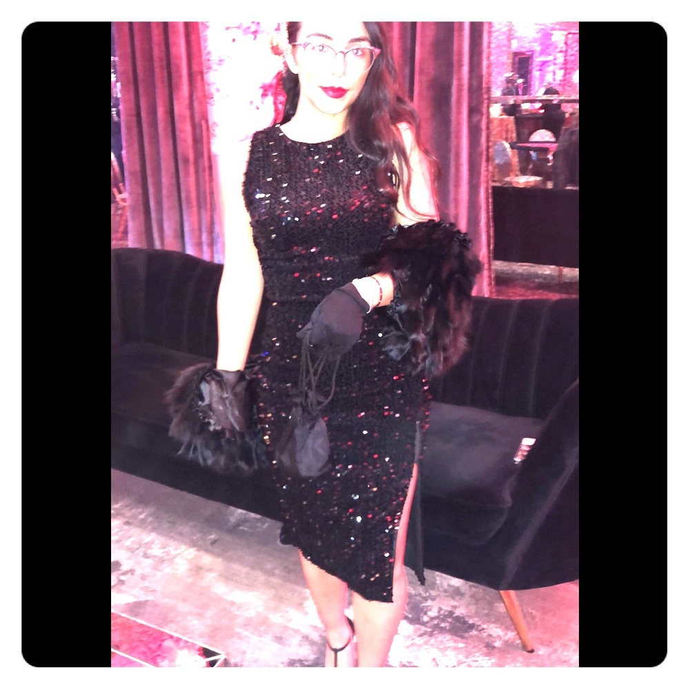 Black Sequined Dress